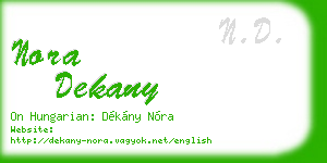nora dekany business card