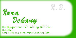 nora dekany business card